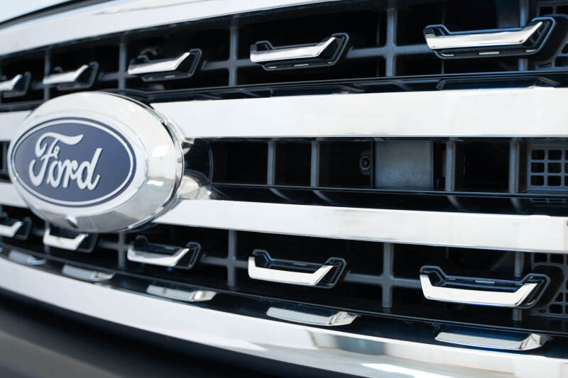 Ford Super Duty Adaptive Cruise Control Relocation Bracket - Addictive Desert Designs - Hammer Black Powder Coat Finish - Hammer Black - `23-`27